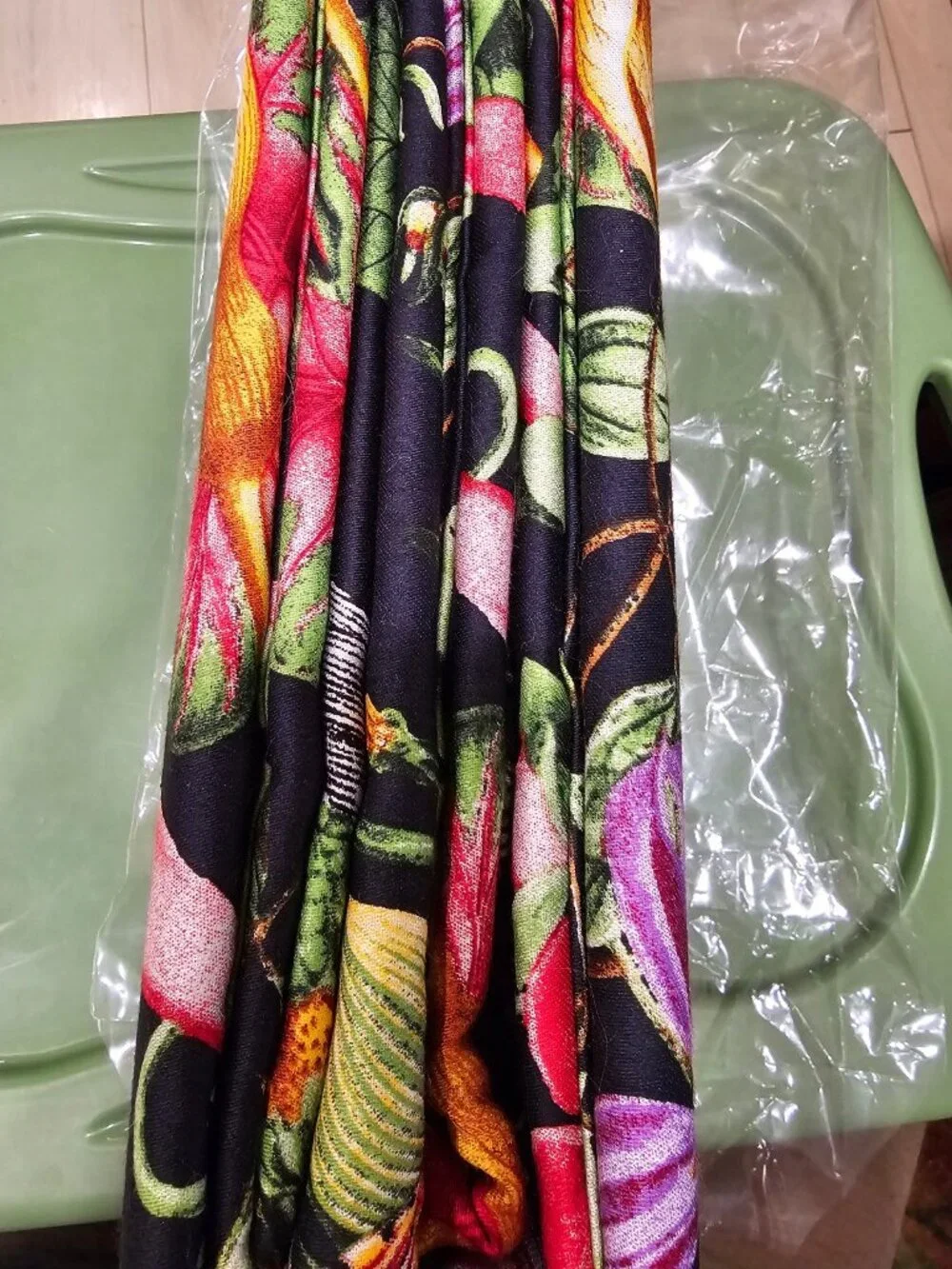 Christian Lacroix King Duvet Cover Set Cotton Tropical Floral Navy Blue NWT